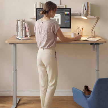 bureau assis debout aluminio flax oak erghos go 3