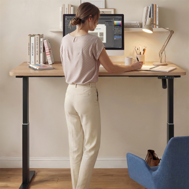 bureau assis debout noir red oak erghos go 3