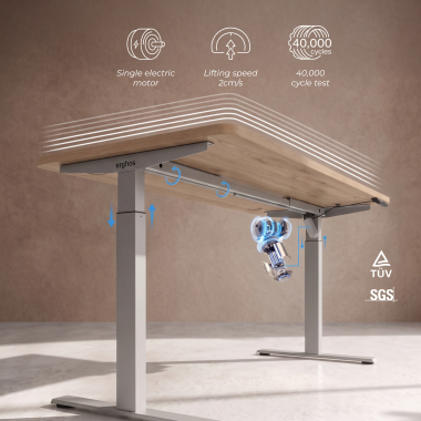 bureau assis debout aluminio pure black erghos go 4