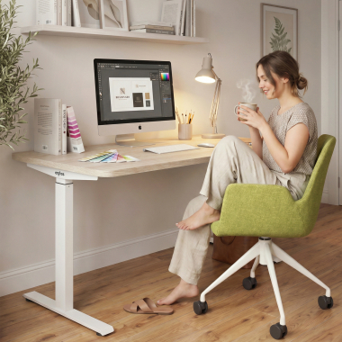 bureau assis debout blanc pure black erghos go 7