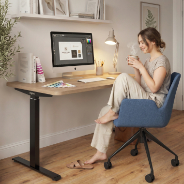 bureau assis debout noir pure black erghos go 7