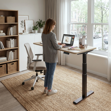 bureau assis debout noir red oak erghos pro 2