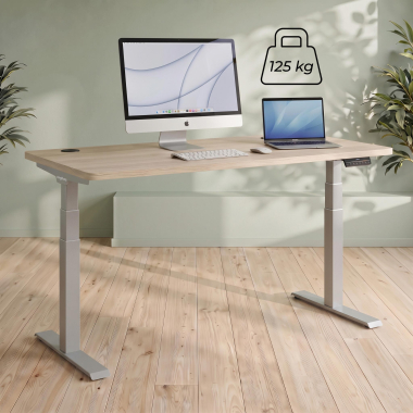 bureau assis debout aluminio flax oak erghos pro 6