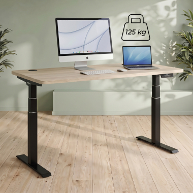 bureau assis debout noir red oak erghos pro 6