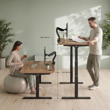 bureau assis debout noir pure black erghos pro 7