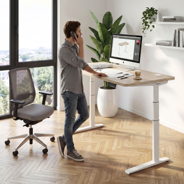 bureau assis debout blanc flax oak erghos icon 9