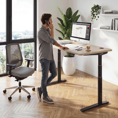 bureau assis debout noir pure black erghos icon 9