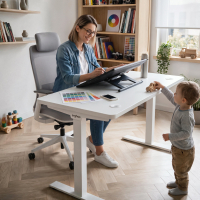 Bureau professionnel Nexo Line, grande stabilité, colonne rectangulaire