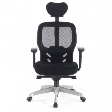 chaise teletravail noir avec appui tete maille accoudoirs reglables 3d soutien lombaire appui tete 4