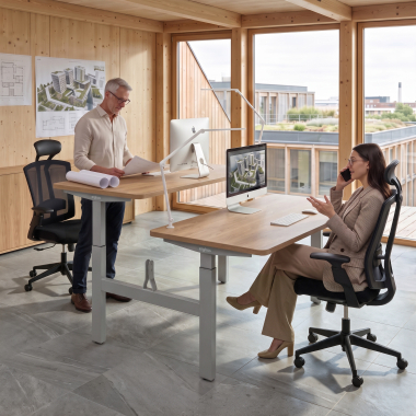 bureau assis debout aluminio flax oak erghos go 2