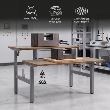 bureau assis debout aluminio flax oak erghos go 7