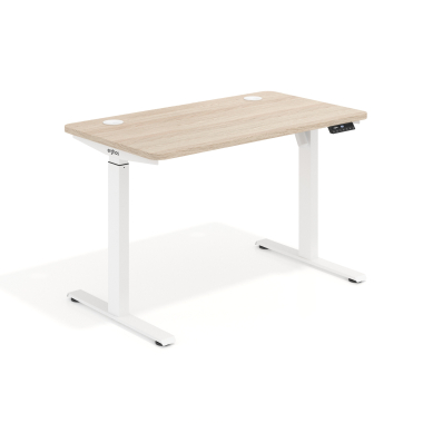 bureau assis debout blanc flax oak erghos go 1
