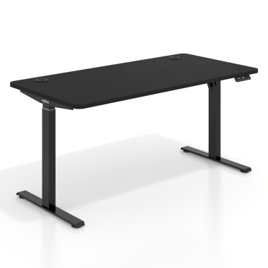 bureau assis debout noir pure black erghos go 1