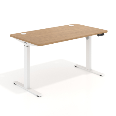 bureau assis debout blanc red oak erghos go 1