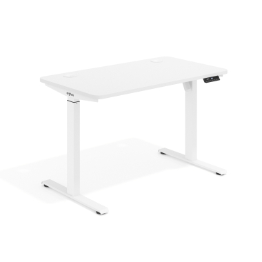 bureau assis debout blanc warm white erghos go 1