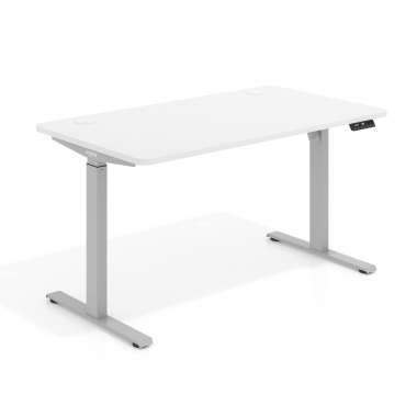 bureau assis debout aluminio warm white erghos go 1