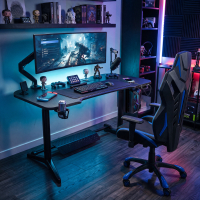 Bureau gaming assis-debout Stratos Pro, double moteur et éclairage RGB