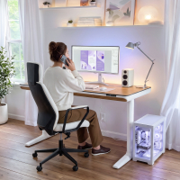 Bureau assis-debout électrique Nolan avec tiroir et chargeur sans fil