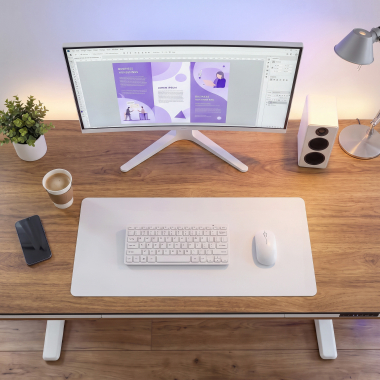 bureau assis debout blanc light walnut nolan 16