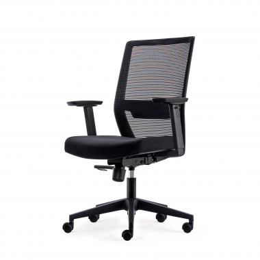 chaise pivotante noir sans appui tete maille accoudoirs mobiles soutien lombaire 7