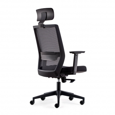 chaise pivotante noir avec appui tete maille accoudoirs mobiles soutien lombaire appui tete 6