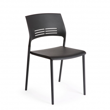 chaise de conference noir monza plastique sans accoudoirs 1