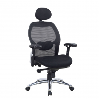 chaise de bureau noir hong kong maille accoudoirs reglables 1d soutien lombaire appui tete 1