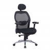 Chaise de bureau ergonomique Hong Kong, accoudoirs réglables, appui-tête
