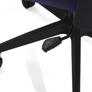 chaise pivotante bleu kobe tissu accoudoirs fixes soutien lombaire 4