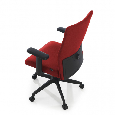 chaise pivotante rouge kobe tissu accoudoirs fixes soutien lombaire 4