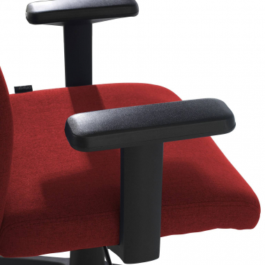 chaise pivotante rouge kobe tissu accoudoirs fixes soutien lombaire 5