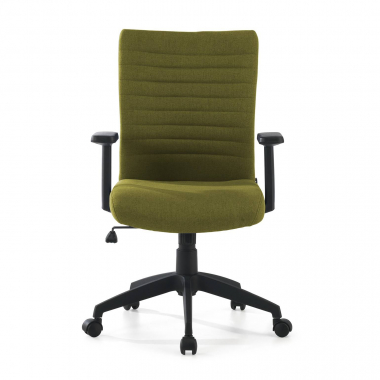 chaise pivotante vert kobe tissu accoudoirs fixes soutien lombaire 3