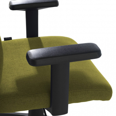 chaise pivotante vert kobe tissu accoudoirs fixes soutien lombaire 5