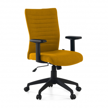 chaise pivotante jaune kobe tissu accoudoirs fixes soutien lombaire 1