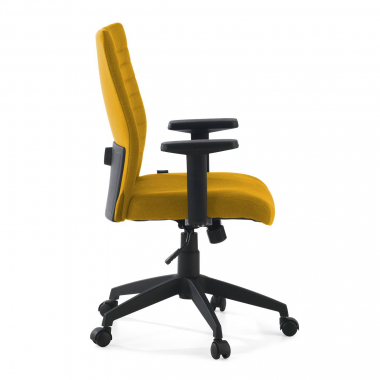 chaise pivotante jaune kobe tissu accoudoirs fixes soutien lombaire 6