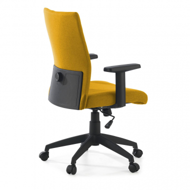chaise pivotante jaune kobe tissu accoudoirs fixes soutien lombaire 7