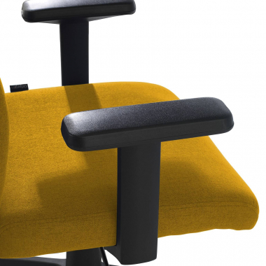 chaise pivotante jaune kobe tissu accoudoirs fixes soutien lombaire 5