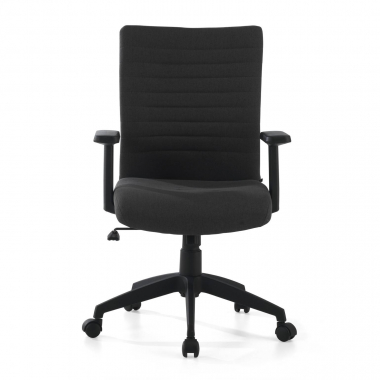 chaise pivotante noir kobe tissu accoudoirs fixes soutien lombaire 3