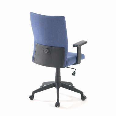 chaise pivotante bleu kobe tissu accoudoirs fixes soutien lombaire 8