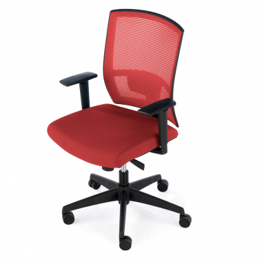 chaise ergonomique rouge structure noire maille accoudoirs reglables 1d soutien lombaire 7