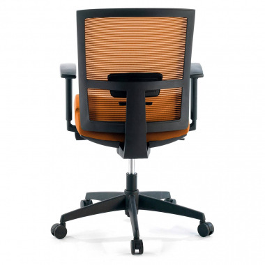 chaise ergonomique orange structure noire maille accoudoirs reglables 1d soutien lombaire 7