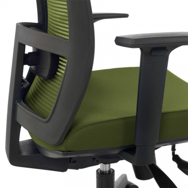 chaise ergonomique vert structure noire maille accoudoirs reglables 1d soutien lombaire 6