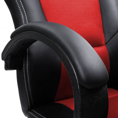 chaise gaming rouge racer simil cuir accoudoirs fixes 5