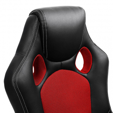 chaise gaming rouge racer simil cuir accoudoirs fixes 4