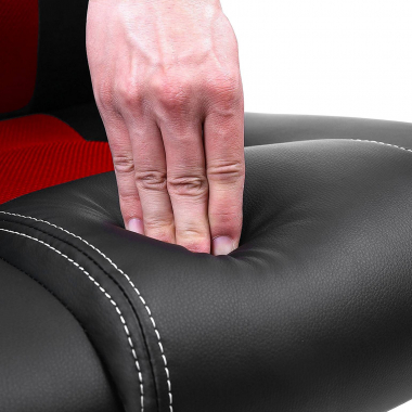 chaise gaming rouge racer simil cuir accoudoirs fixes 6