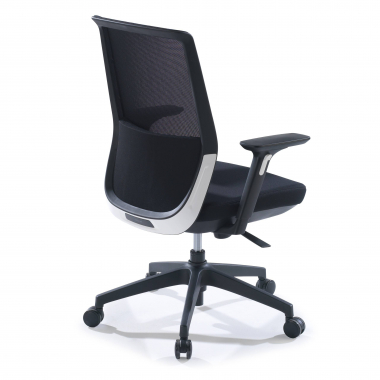 chaise de bureau noir rouge structure grise maille accoudoirs reglables 3d 6