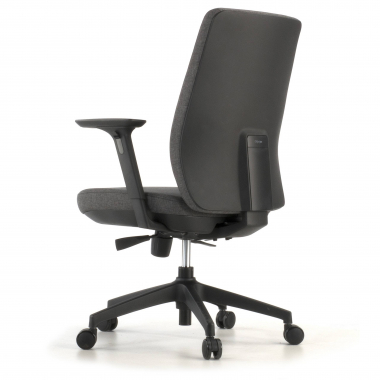 chaise de bureau noir tissu tapisse tissu accoudoirs reglables 3d 7