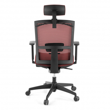 chaise ergonomique rouge structure noire appui tete maille accoudoirs reglables 1d soutien lombaire appui tete 8
