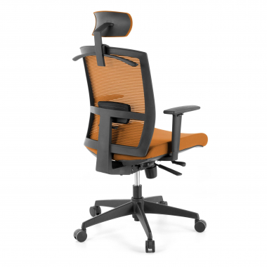 chaise ergonomique orange structure noire appui tete maille accoudoirs reglables 1d soutien lombaire appui tete 7