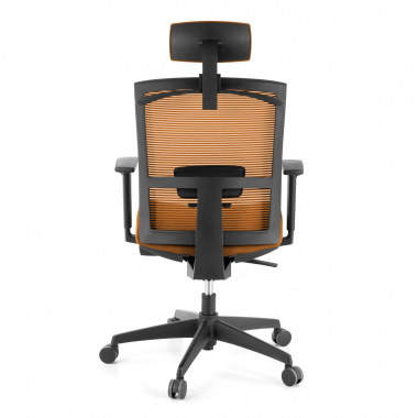 chaise ergonomique orange structure noire appui tete maille accoudoirs reglables 1d soutien lombaire appui tete 8